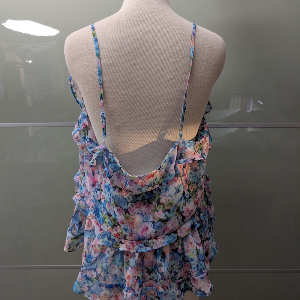 Bar III Multicolor Floral Ruffle Blouse - Picture 2 of 5